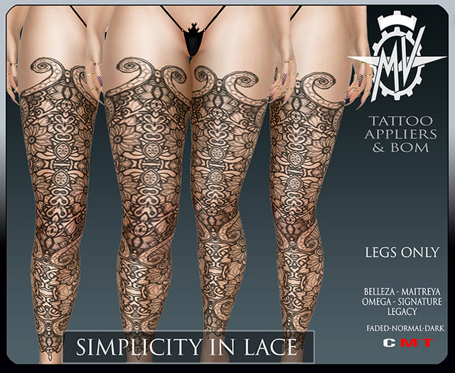 MV TATTOO - SIMPLICITY IN LACE (LEGS) TATTOO