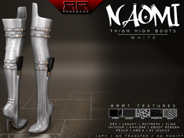 [Renegade] Naomi Thigh High Boots - White