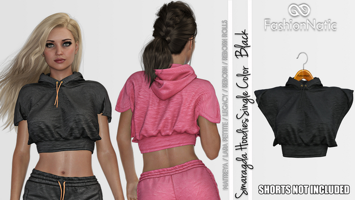 Smaragda Hoodie Black - Maitreya Petite Legacy Reborn - FashionNatic