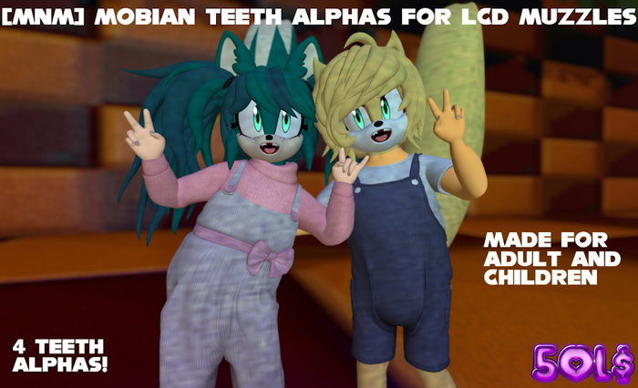 [MNM] Mobian Teeth Alphas For LCD Muzzles