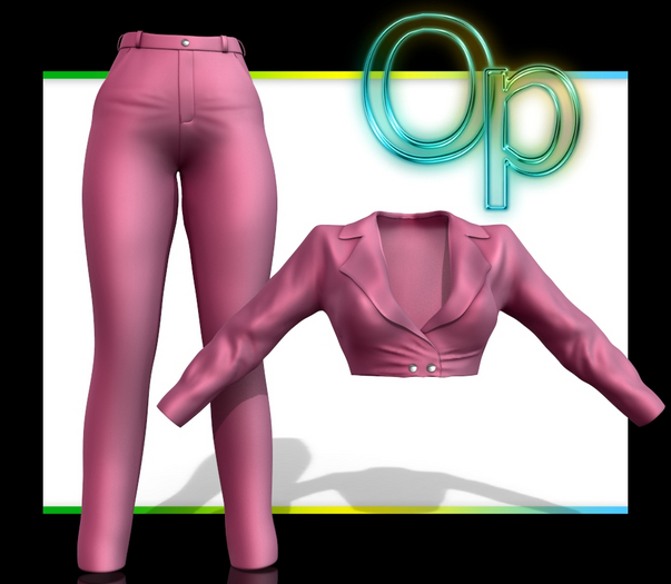 Pink Jacket Pants Suit Outfit