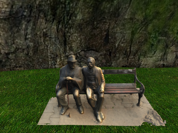 old people bench art