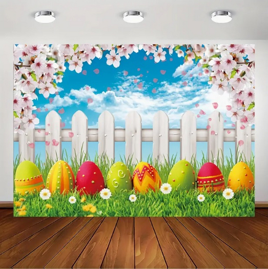 Happy Easter Fence Backdrop