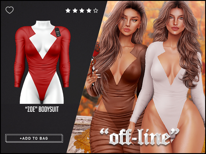 "Off-Line" x "Zoe" Bodysuit / Red