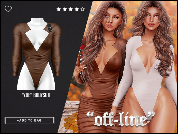"Off-Line" x "Zoe" Bodysuit / Choco