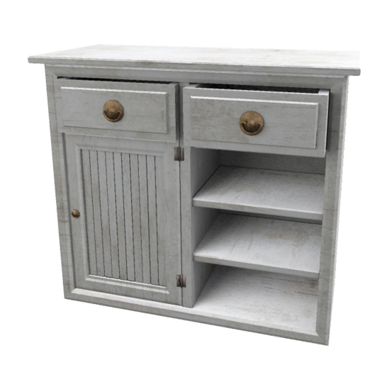 Myrrine. Garden decor set cabinet plain white