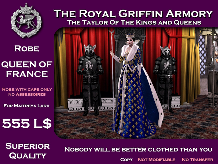 Robe "QUEEN OF FRANCE" (Box)
