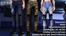 REVERS3 | Full Perm Ripped Jeans [UNISEX] including rigs for Jake, Gianni & Maitreya