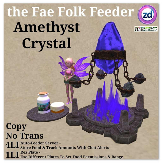 *ZD* Fae Folk Feeder - Amethyst Crystal
