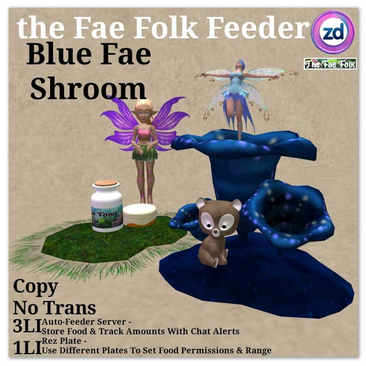 *ZD* Fae Folk Feeder - Blue Fae Shroom