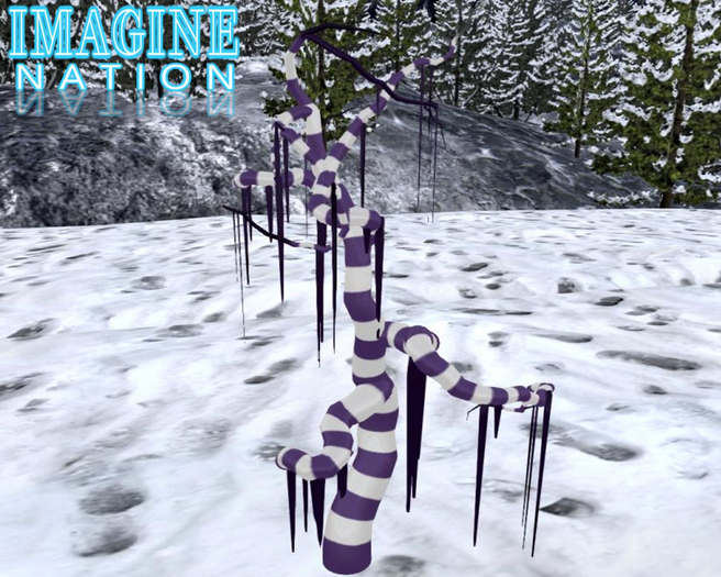 Imagine Nightmare Striped Tree purple white
