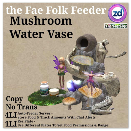 *ZD* Fae Folk Feeder - Mushroom Water Vase
