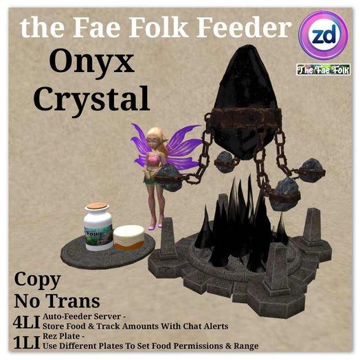 *ZD* Fae Folk Feeder - Onyx Crystal