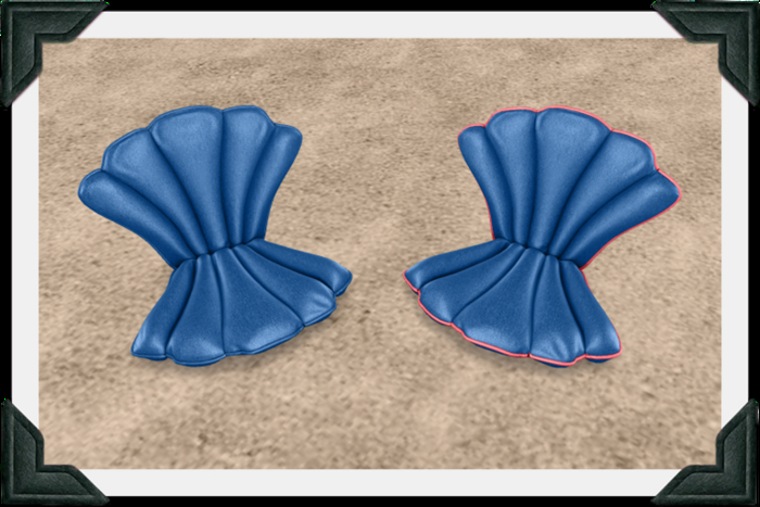 brocante. shell floor cushion / blue [box]