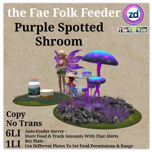 *ZD* Fae Folk Feeder - Purple Spotted Shroom