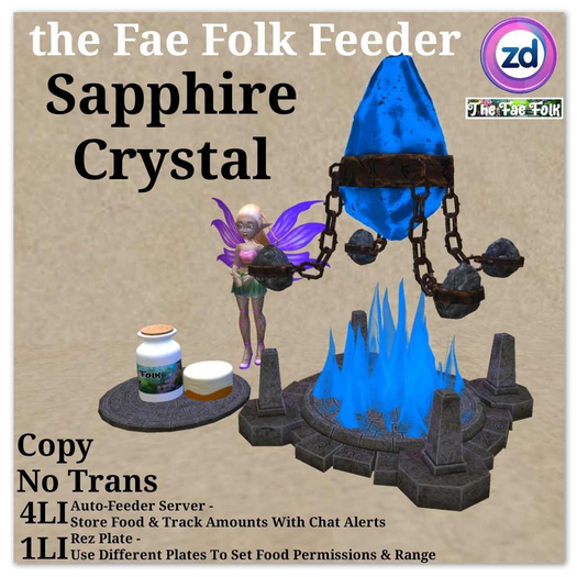 *ZD* Fae Folk Feeder - Sapphire Crystal