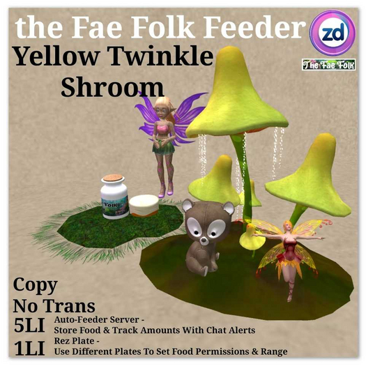 *ZD* Fae Folk Feeder - Yellow Twinkle Shroom