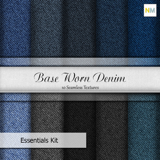 Base Worn Denim Fabric Textures NM