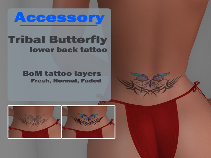 Tribal Butterfly Lower Back Tattoo