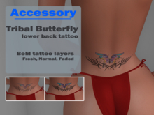 Tribal Butterfly Lower Back Tattoo