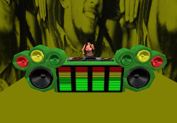 DJ BOOTH RASTA Green MC22 3D