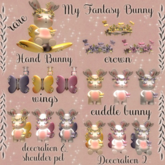 * My Fantasy Bunny * Pink Butterfly RARE