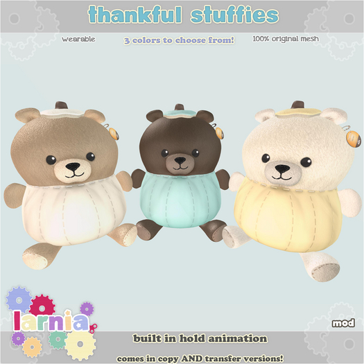 ~*larnia*~ thankful stuffies - cream bear (copy) (boxed)
