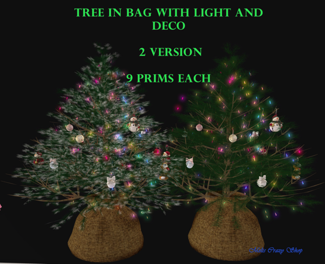 Tree in Bag 9 Prims w Light & Deco