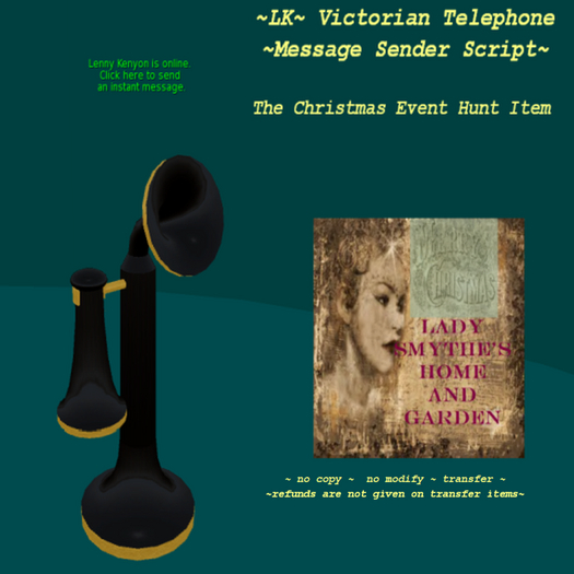 ~LK~ Victorian Telephone Message Sender