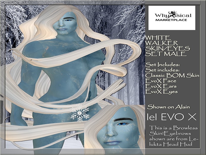 White Walker Skin/Eyes Set (BOXED)Male