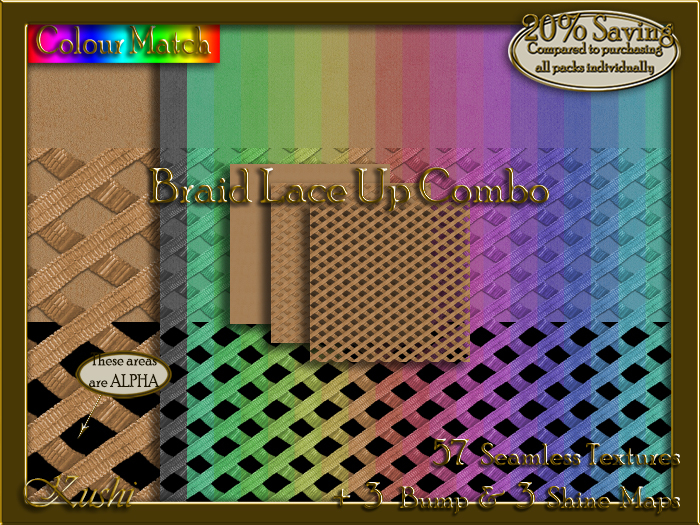 Braid Lace Up COMBO Seamless Texture Bundle