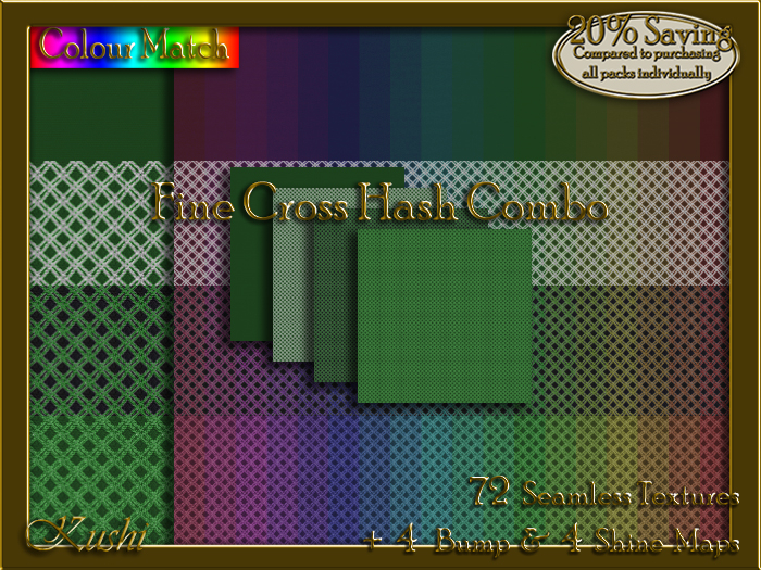 Fine Cross Hash COMBO Seamless Texture Bundle