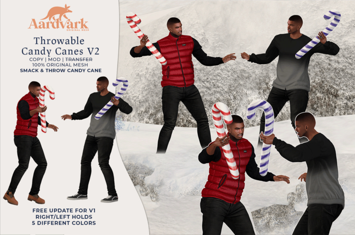 Aardvark : Throwable Candy Cane - RED