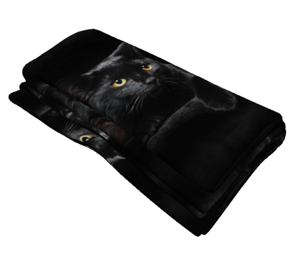 Folded Blanket Black Cat