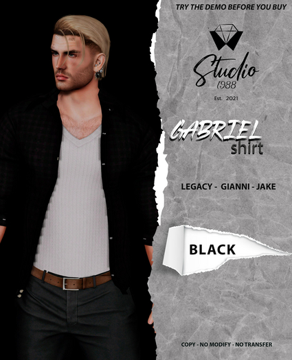 Studio 1988_Gabriel Shirt Black