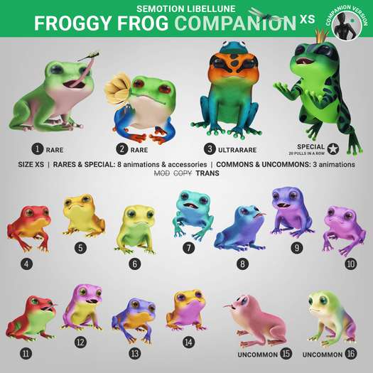 SEmotion Libellune Froggy Frog XS Companion COMMON 12