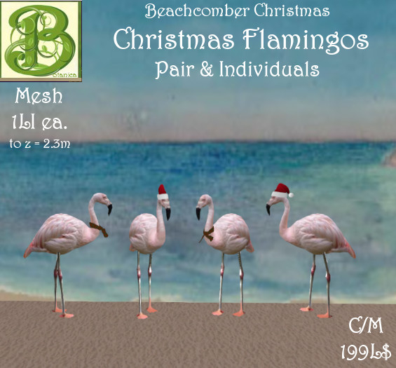 Xmas Flamingo Set, 1LI,ea