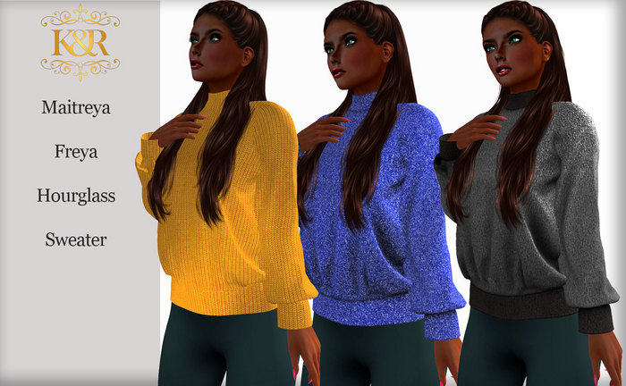 Demo Abba Sweater Maitreya, Freya, Hourglass,30 Colors,HUD