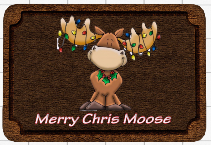 ~Confetti Time~ Welcome Mat Merry Chris Moose