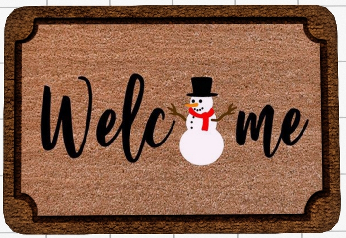 ~Confetti Time~ Welcome Mat Snowman