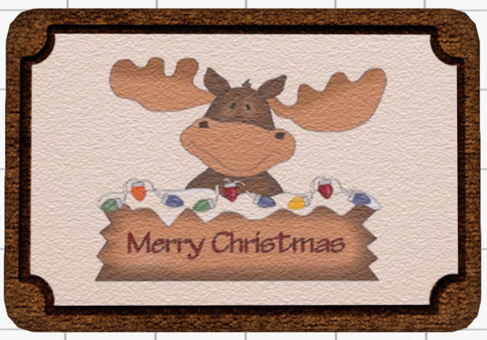 ~Confetti Time~ Welcome Mat Merry Christmas Chris Moose