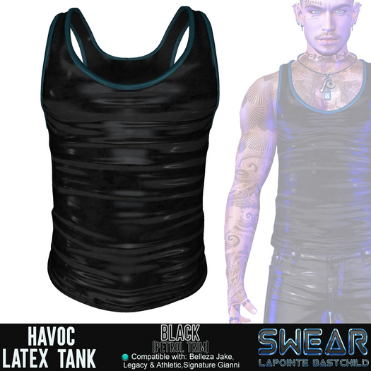 Tank Top Havoc LATEX BLACK W/PETROL
