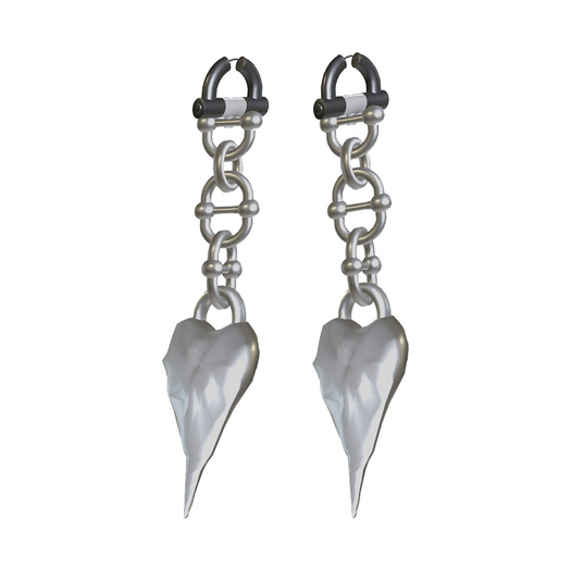 SOJOUR - earrings - silver hearts
