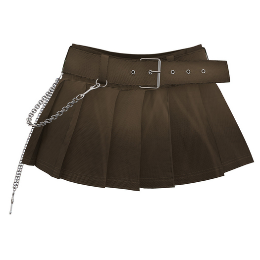 SOJOUR - pleated mini skirt - brown