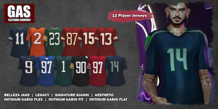 GAS [Men's Fan Jersey Touchdown - 12 Players Fatpack]