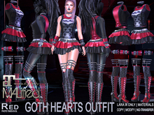 LaraX Only COPY/MOD MALified: Goth Hearts Outfit (Red)
