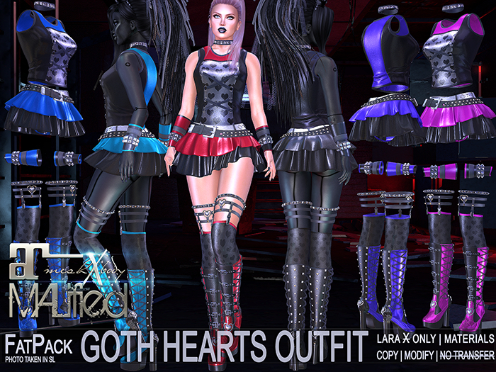 50% Off LaraX FATPACK MALified - 6x Goth Hearts Outfits