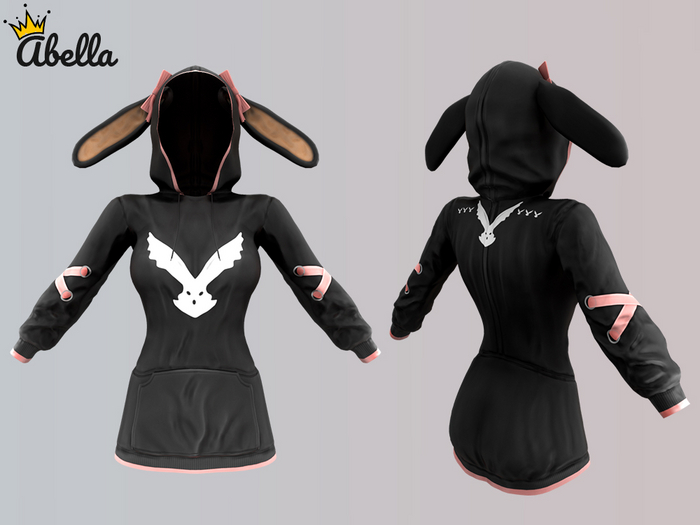 Full Perm Women's Rabbit Hoodie Sweatshirt
