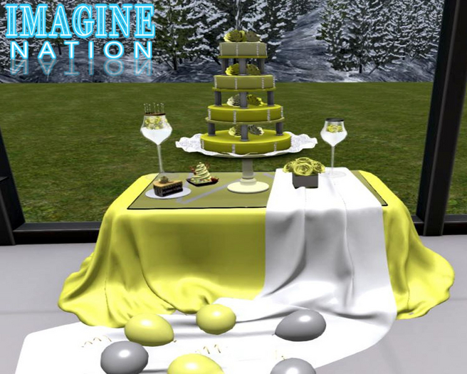 Imagine Yellow/White Cake Table