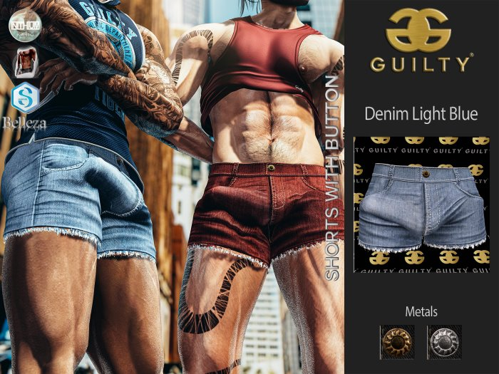 Guilty 135 Rocco Shorts-03 Denim Light Blue